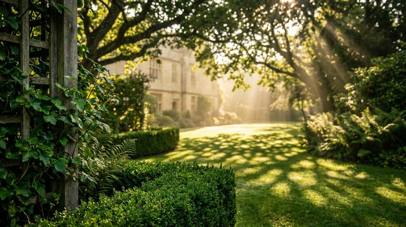 Neat backyard after spring cleanup